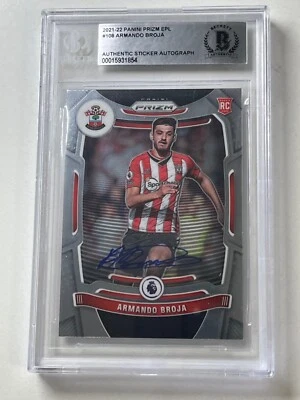 2021-22 Panini Prizm EPL Armando Broja Auto BAS Beckett Authentic Sticker Auto - Image 1 of 3