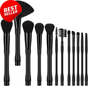11 Pcs Makeup Brush Set Premium Synthetic Foundation Powder Concealers Eyeshadow - Picture 1 of 12