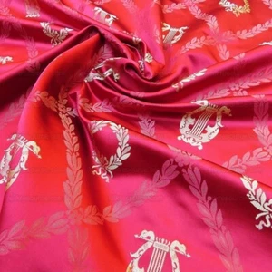 POR YD KRAVET ALTA COSTURA SEDA IMPERIO ENREJADO ARPA LAUREL NeoClásica ROJA RPUSD368Y - Imagen 1 de 10