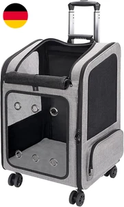 FASRIOU Großer Hundetransportbox Mit Rollen, Faltbarer Transportbox Katze Groß, - Bild 1 von 12
