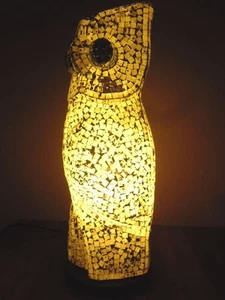 Mosaic Table Lamp - Owl Lamp -   (white/black tiles)  - Picture 1 of 9