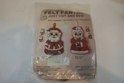 Felt Fantasy NEW Christmas Needle craft Ala Mode Santa Claus Hanging  2 Ornament - Image 1 of 4
