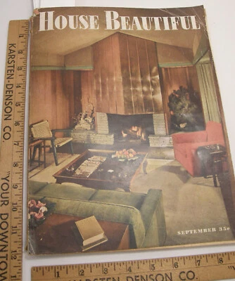 VTG  SEPT 1946 HOUSE BEAUTIFUL POST WAR HOUSING SHORTAGE SOLUTIONS AIR POLLUTION - Image 1 of 4