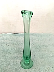Swung Bud Green Vases Depression Glass Footed Single Stem 8" tall - Picture 1 of 4
