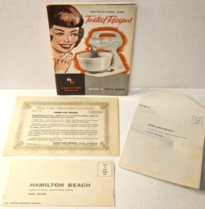 Ricette testate vintage anni '60 Hamilton Beach istruzioni per frullatore per alimenti modello K - Foto 1 di 13