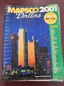 Guía de mapas de calles Mapsco 50ª edición 2001 Dallas Texas y comunidades circundantes - Imagen 1 de 1