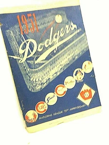 Dodgers 1951 official program and score card sz 6.60 by 10 in tall red/blue whit - Picture 1 of 11