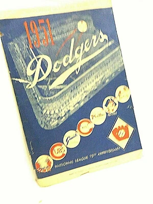 Dodgers 1951 official program and score card sz 6.60 by 10 in tall red/blue whit - Image 1 of 4