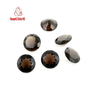 NATURAL SMOKY QUARTZ FACETED ROUND CUT 10x10 MM 8 PCS LOT LOOSE GEMSTONE E - Picture 1 of 8