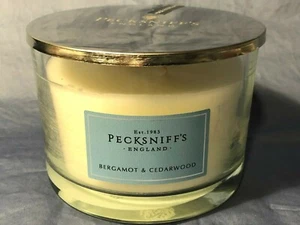 Pecksniff's~BERGAMOT & CEDARWOOD~Candle~Lid~3~Wicks~Aromotherapy~10.1oz/NEW STYL - Picture 1 of 5