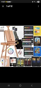 MERRIY 155-Piece All-In-One Artist Painting Kit with French Easel, 48 Colors Acr - Picture 1 of 7