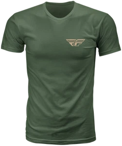 Camiseta FLY RACING 354-0405X Grapa Verde Para XL - Cómoda Algodón Cuello Redondo - Imagen 1 de 2