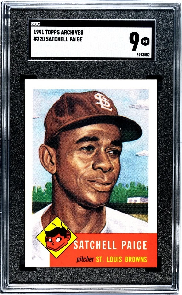 1991 Topps Archives #220 Satchell Paige SGC 9 MINT St Louis Browns 1953 - Image 1 of 1