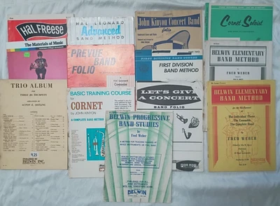 Vintage Band Method Lesson Music Lot of 10 Trumpet Cornet Books - Belwin Leonard - Image 1 of 3