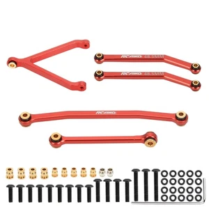 Front Linkage Set 5pcs Aluminum Red for 1/24 FMS FCX24 Upgrade Parts - Picture 1 of 4