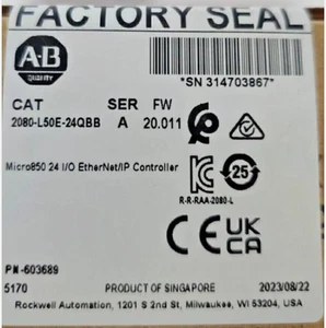 New Allen-Bradley 2080-L50E-24QBB Micro850 24 I/O EtherNet/IP Controller - Picture 1 of 1
