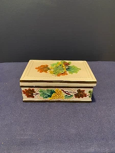 Vintage Ceramic Trinket box Harvest Holiday Thanksgiving - Picture 1 of 10