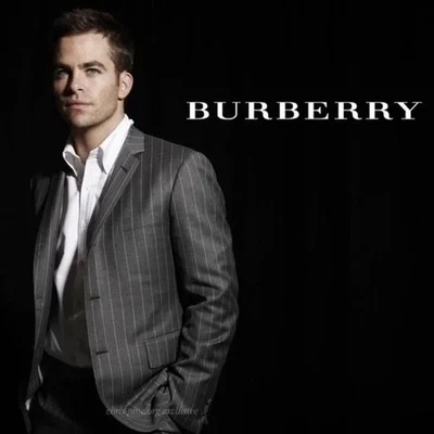 Blazer Burberry London para hombre gris a rayas 100 % lana talla 40 SHT 595 Foto 1 de 4