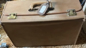 Vintage Leder med./braun Hartschalenkoffer/Aufsatz - Bild 1 von 10