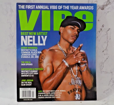 Vintage Vibe Magazine Nelly January 2001 Sade J Lo Dr Dre Beyonce Rap HipHop 🌸 - Image 1 of 4