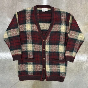 J.G. Hook Women’s Small Plaid Cardigan Sweater Small Wool Blend Button Up Vtg - Picture 1 of 4