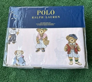 Juego de Sábanas Polo RL Mujer Polo Oso Reina Rosa Oxford Rayas 4 Piezas Nueva Versión - Imagen 1 de 16