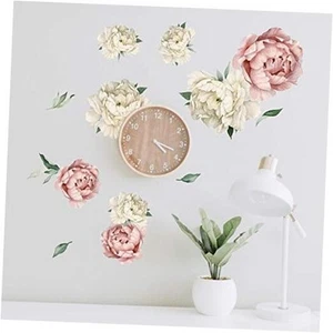 Peony Watercolor Wall Decals (Vintage Pink Watercolor) - Botanical Decor - Picture 1 of 7