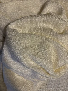 BELLISSIMO maglione bianco vintage anni 70 80 tessuto maglia 1 3/4 iarde x 45 coperta larga - Foto 1 di 3