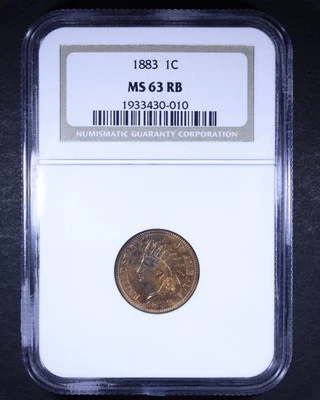 1883 Indian Head Cent - 1c NGC MS63 RB - Red Brown - Image 1 of 4