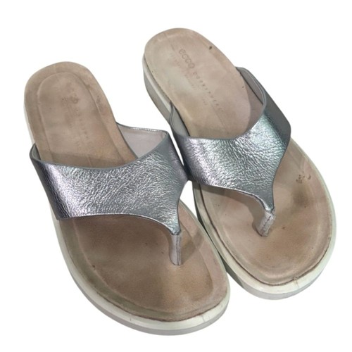 ECCO sandali infradito donna bellissimi infradito argento sughero misura 39 8 8 5