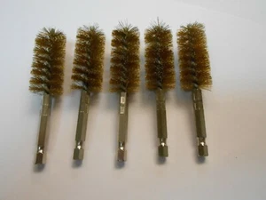 Hightbrush #19B 19mm DIA x 2'BP x 4''ol 1/4'Hex drive Brass Tube Brush HD 5 PAK  - Picture 1 of 9