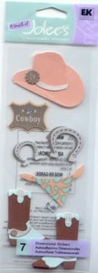 Vintage Touch of Jolee's COWBOY Thema 3-D Aufkleber 64505 SCHNELLER KOSTENLOSER Versand! LETZTER ONE - Bild 1 von 1