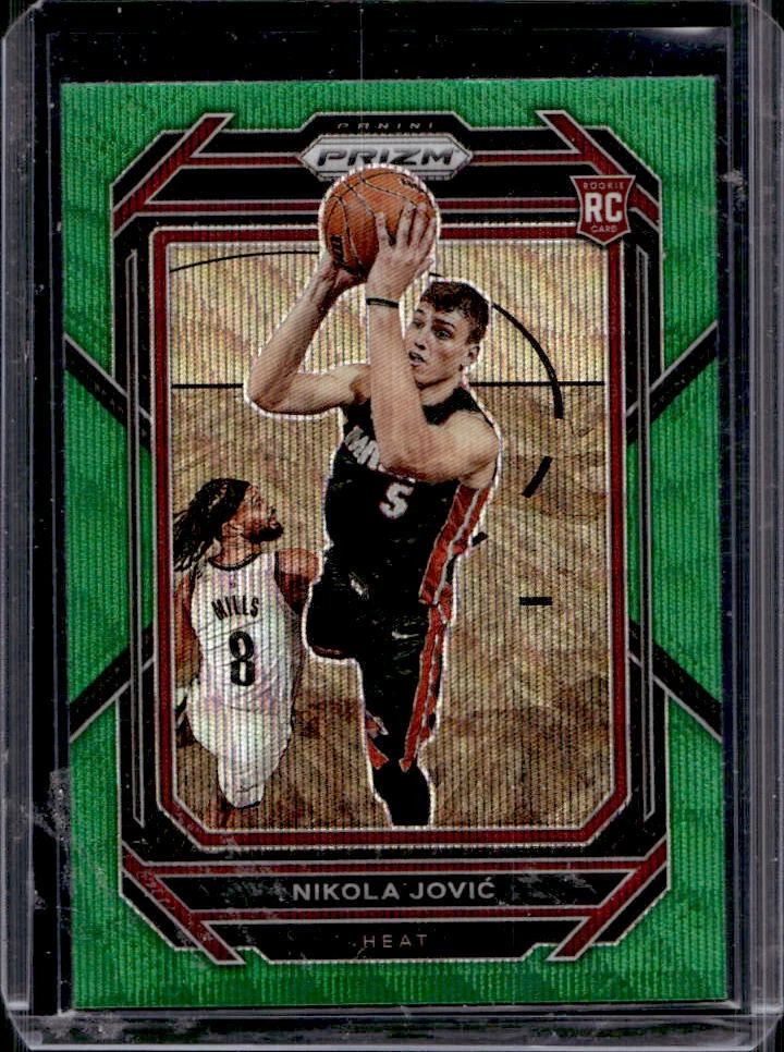 2022-23 Prizm Nikola Jovic Wave Green Prizms Rookie RC #236 Heat