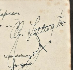 1951 RMS Rangitiki Dinner Menu Signed by F/O A.E. Lettington OBE DFC - Captain - Picture 1 of 4