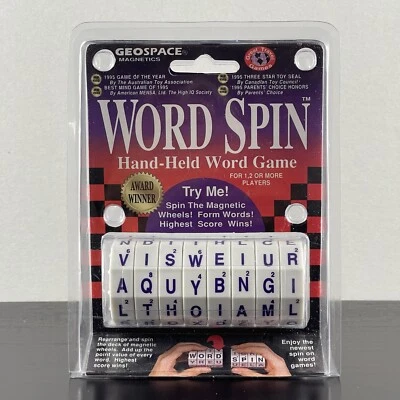 VTG Crossword Geospace Word Spin Hand Held Game Brain Teaser Puzzle Mind 1996 - Image 1 of 4
