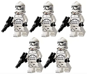 LEGO Star Wars Phase 2 Clone Trooper Minifigure LOT of 5 Plain White Grunt 75372 - Picture 1 of 2