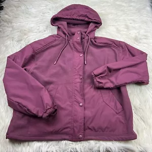 Mondetta Outdoor Project Women's L Burgundy Fleece Nylon Zip Front Jacket - Picture 1 of 6