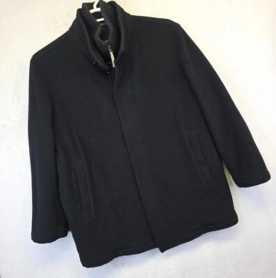 Hugo Boss Crima Coat Mens 48 Black Wool Cashmere Preppy Quiet Luxury Old Money - Image 1 of 4