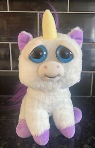FEISTY PETS WHITE GLITTERPOOP UNICORN FACE CHANGING TONGUE OUT SOFT TOY
