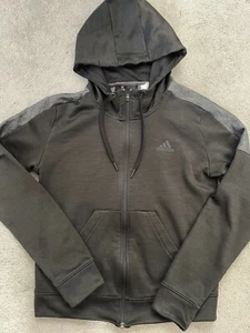 Adidas Athletic Black Gray Zip-Up Long Sleeve Jacket Youth Boys Size 8/10 - Picture 1 of 3