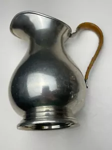 Jarra de peltre Sheffield 7" de alto mango tejido Inglaterra decoración vintage - Imagen 1 de 12