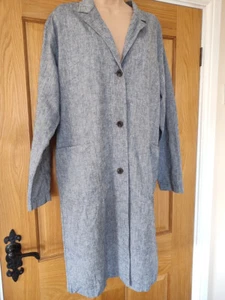 UNIQLO shirt dress size M oversize (fit L XL) grey linen blend chambray midi - Picture 1 of 2