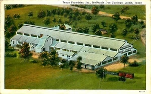 FUNDICIONES DE HIERRO MALEABLE, FUNDICIONES, LUFKIN TEXAS, POSTAL VINTAGE  - Imagen 1 de 2