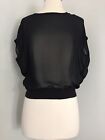 VINCE BLACK SEE THROUGH SHEER TOP SIZE M