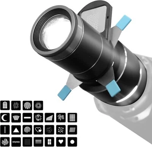 DF DIGITALFOTO Optical Snoot Bowens Mount 4 Color Filters, 25 Gobos, Filter Fram - Picture 1 of 10