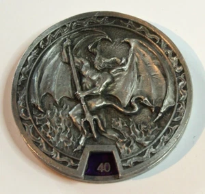 Reaper Pro Life Counter Talisman Double-Sided 1-40 Demon Purple 1998 - MTG - Picture 1 of 3
