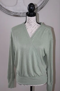 Anthropologie Pullover Damen Faux Crossover Wickel Moosgrün Pulli Gr. M - Bild 1 von 9