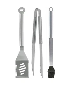 Master Forge 3 Pc Prestige Stainless Steel Tool Set For BBQ Grill Cooking (PT) - Picture 1 of 4