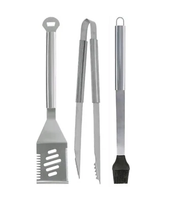 Master Forge 3 Pc Prestige Stainless Steel Tool Set For BBQ Grill Cooking (PT) - Image 1 of 4