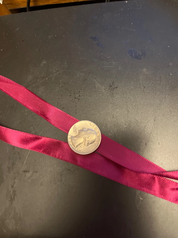 1/2" wine single faced satin ribbon, by the 2 yard piece - Image 1 of 1